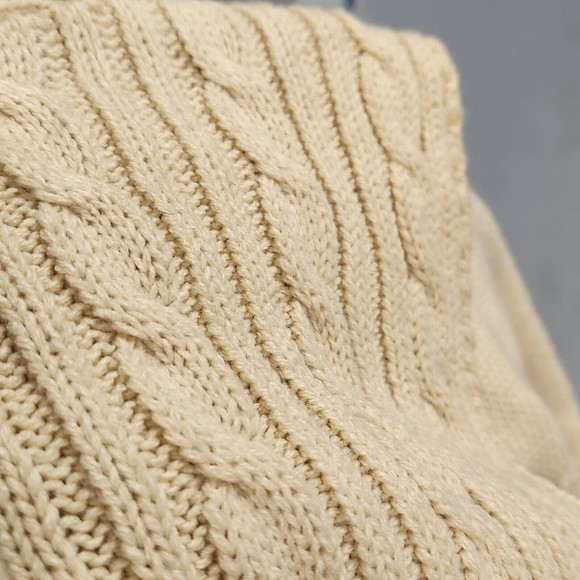 VENUS WOMENS Size Medium KNIT LONG SLEEVE BEIGE V-NECK HIGH LOW FRONT SWEATER - Picture 11 of 11